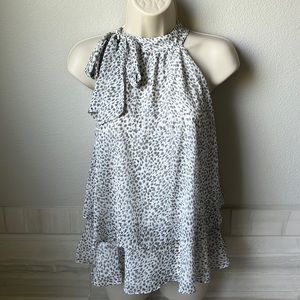 Express grey/white cheetah print Halter Top - Women’s Size XS